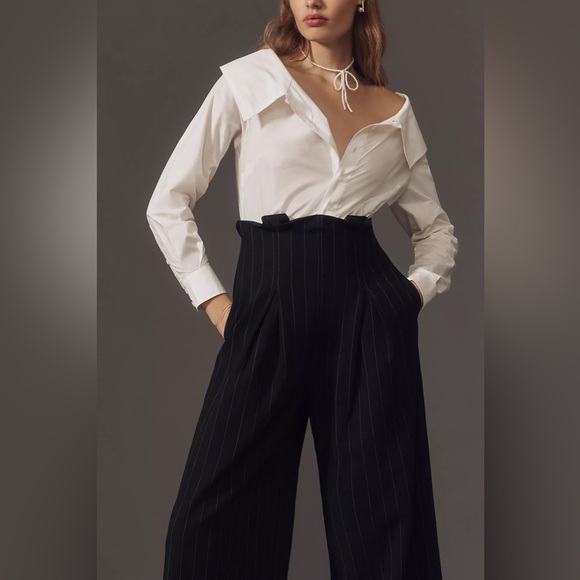 Anthropologie Maeve Corseted Shirting Twofer Jumpsuit - Picture 4 of 14